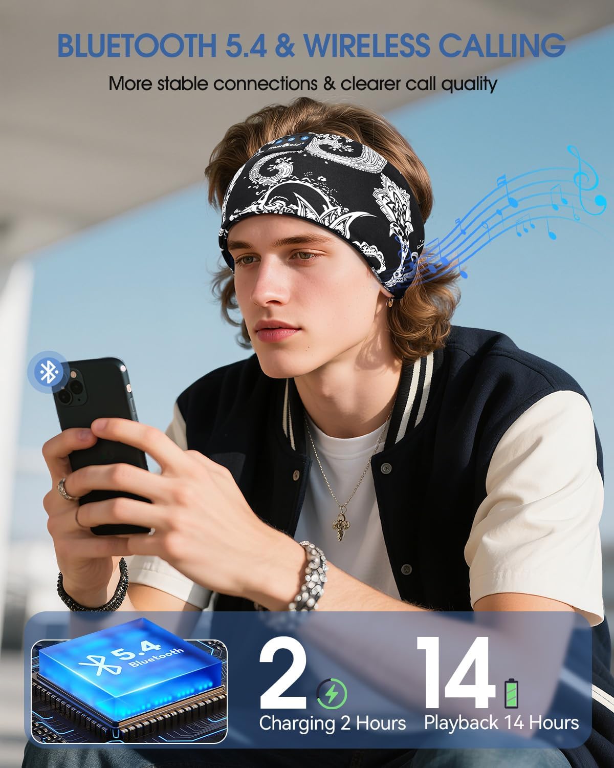Thumbnail 6 de MUSICOZY Sleep Headphones for Side Sleepers (Bluetooth 5.4) – ultra-soft headband headphones with 16H playtime