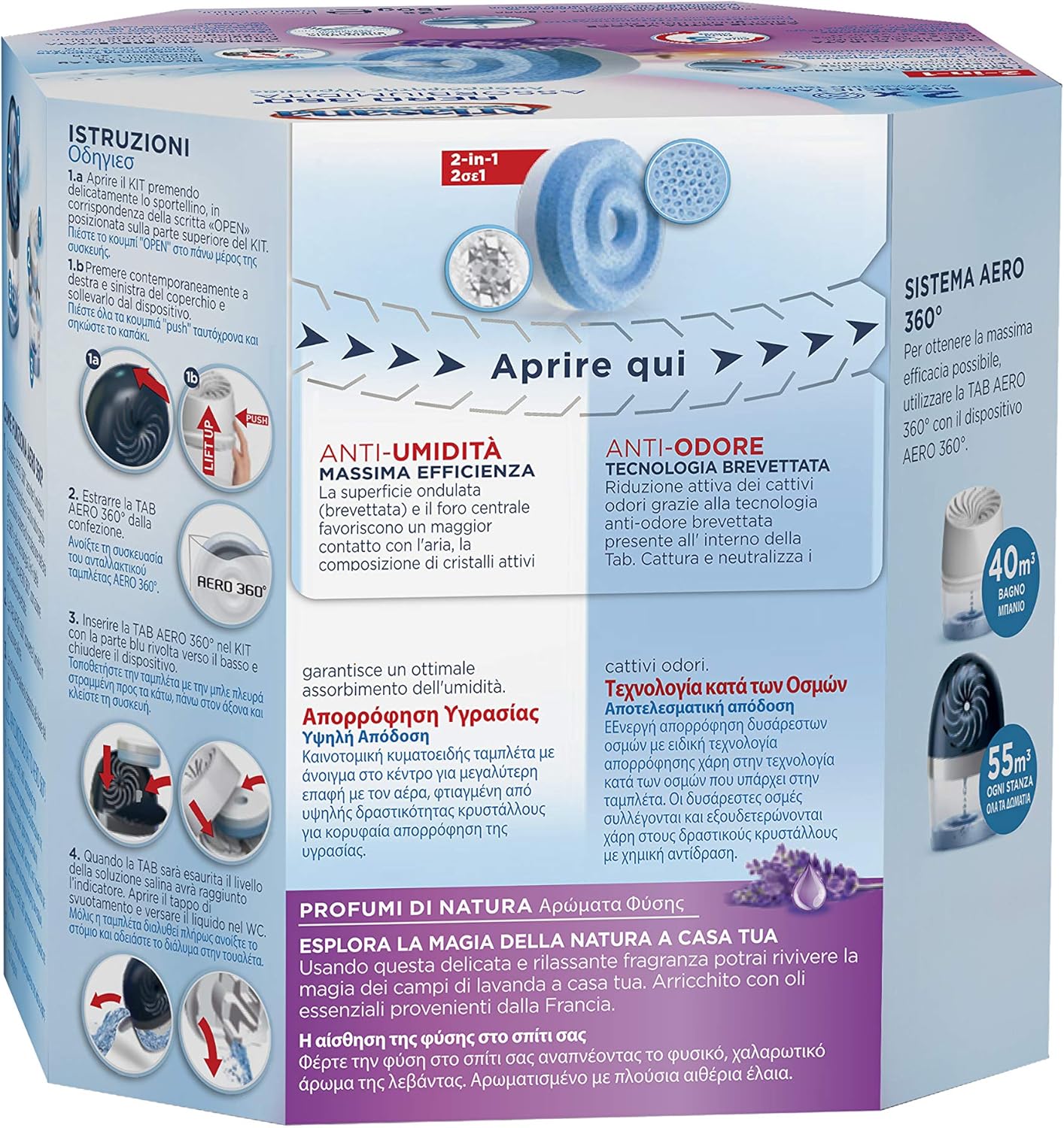 Thumbnail 1 de Ariasana Aero 360° Ricarica TAB Lavanda per dispositivi Aero 360° – 2 TAB da 450 g