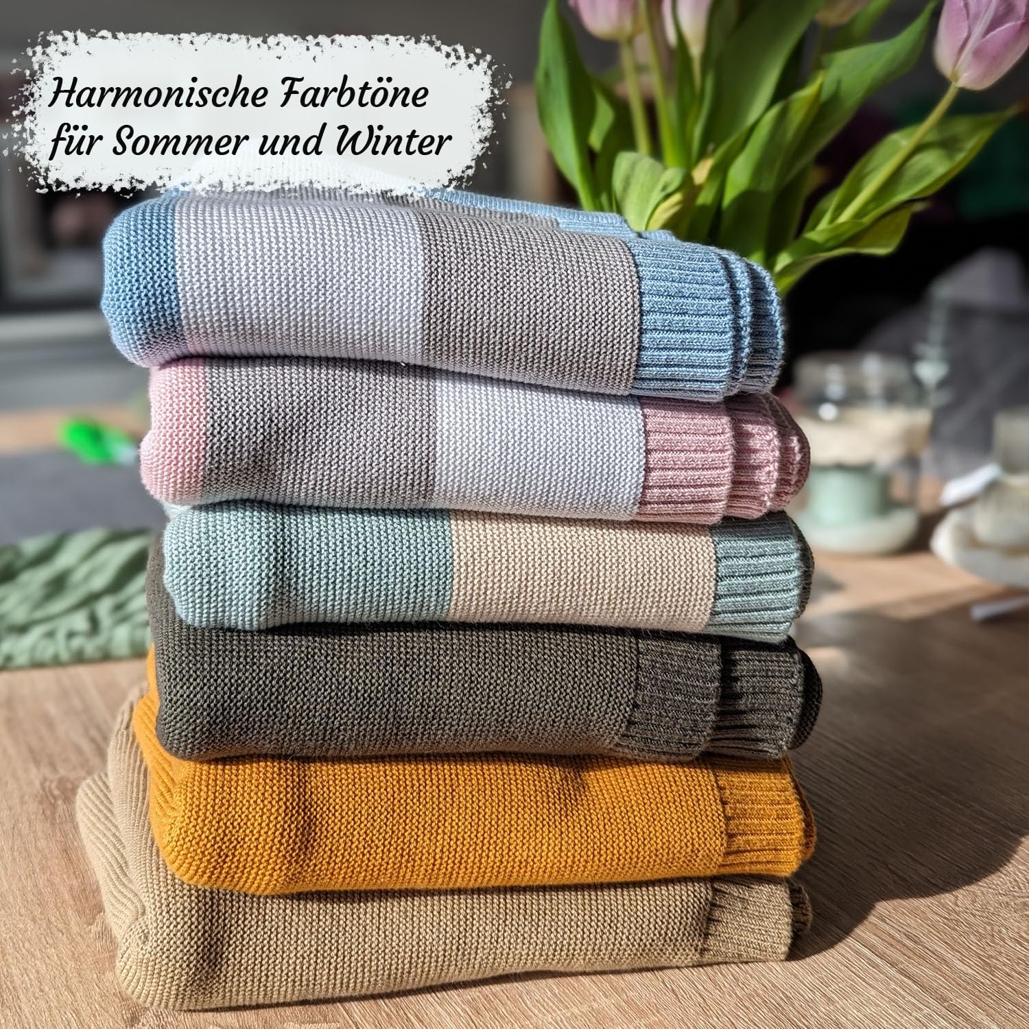 Thumbnail 5 de Minky Mooh® Babydecke aus 100% Bio-Baumwolle, Öko-Tex 100, Taupe 94 x 72 cm