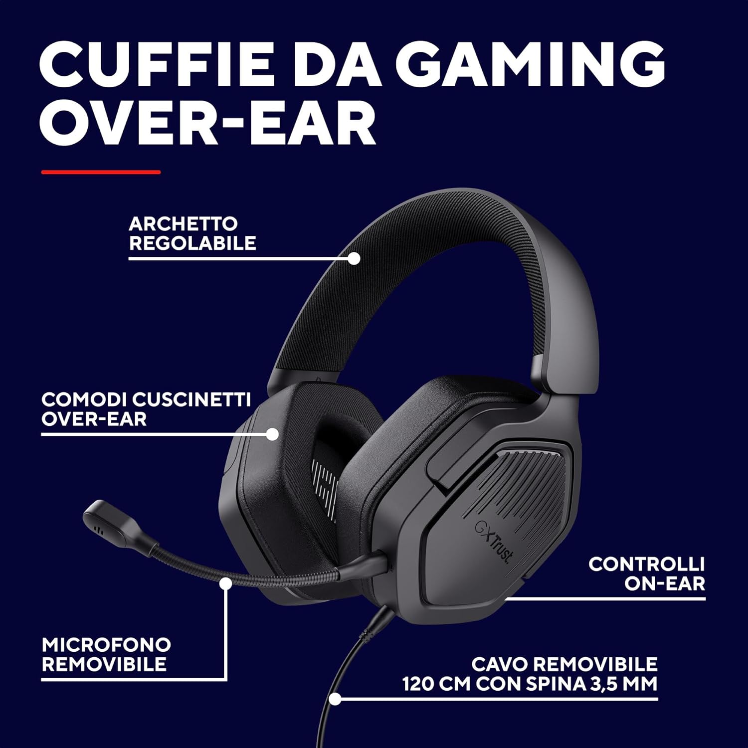 Thumbnail 1 de GXTrust 1492 Ravox cuffie gaming 50 mm