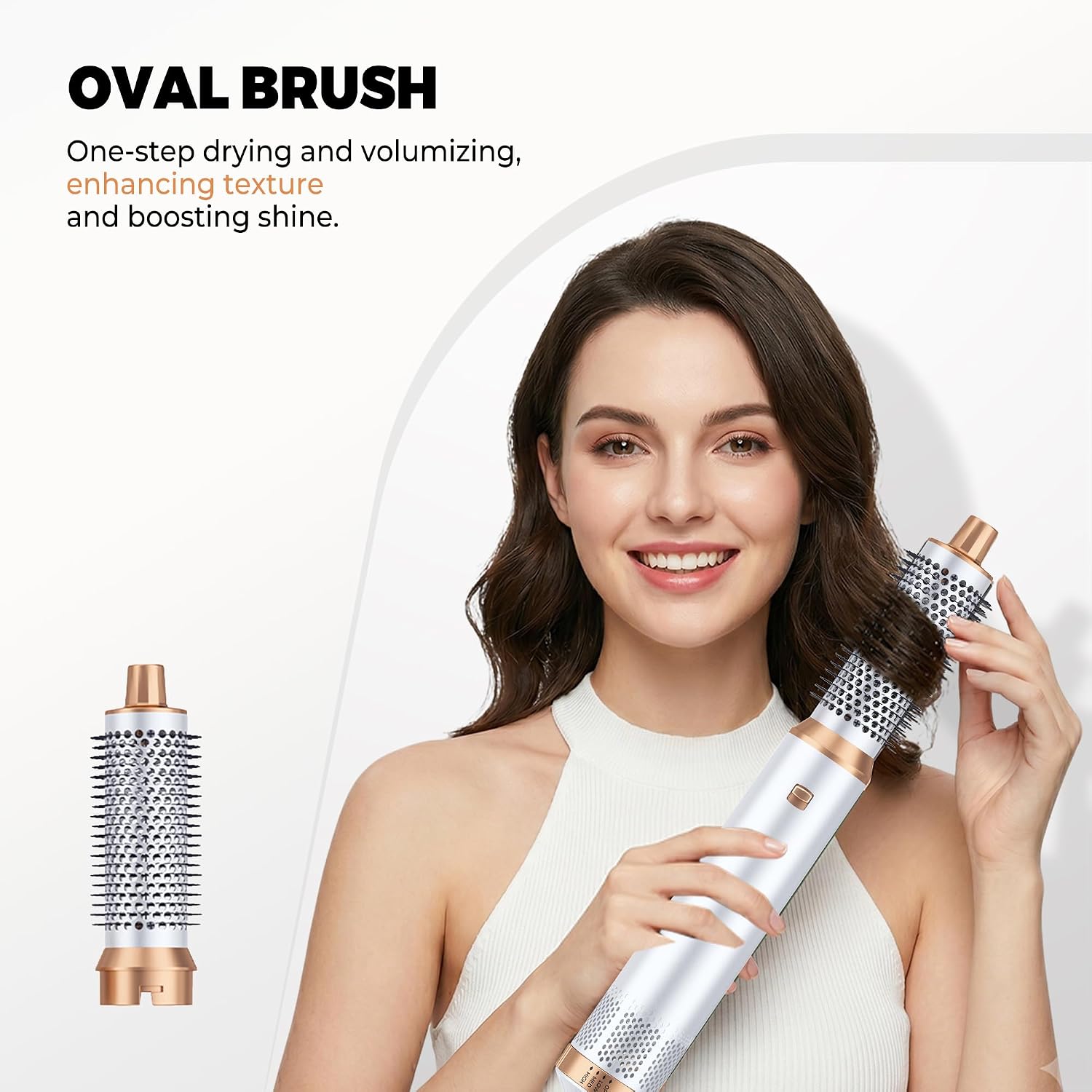 Detalle de OKWRAP Haarstyler 5-in-1 Set – Multistyler mit automatischem Lockenstab, Glättbürste und Föhn