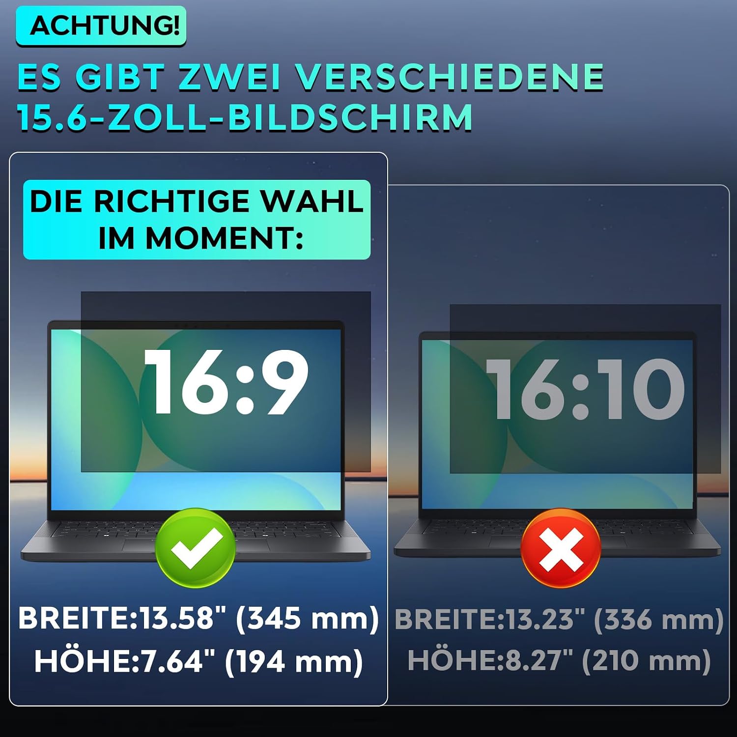Thumbnail 2 de Sichtschutzfolie für Laptop 15,6 Zoll