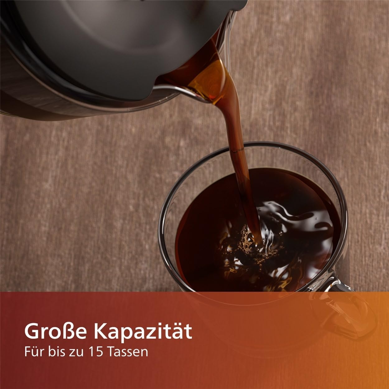 Detalle 2 de Philips Filterkaffeemaschine HD5416/60 – 1,25 l Fassungsvermögen, Aroma-Twister, Boil & Brew, schwarz/silbern