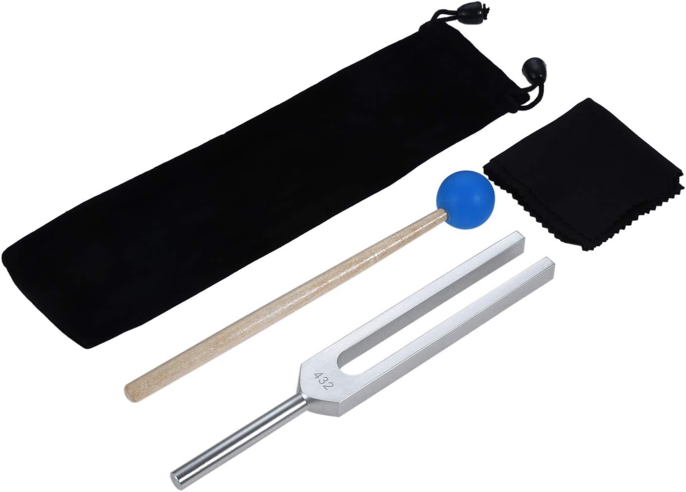 Detalle de DRELD 432 Hz Stimmgabel – Aluminiumlegierung, Silikonhammer und Samtbeutel