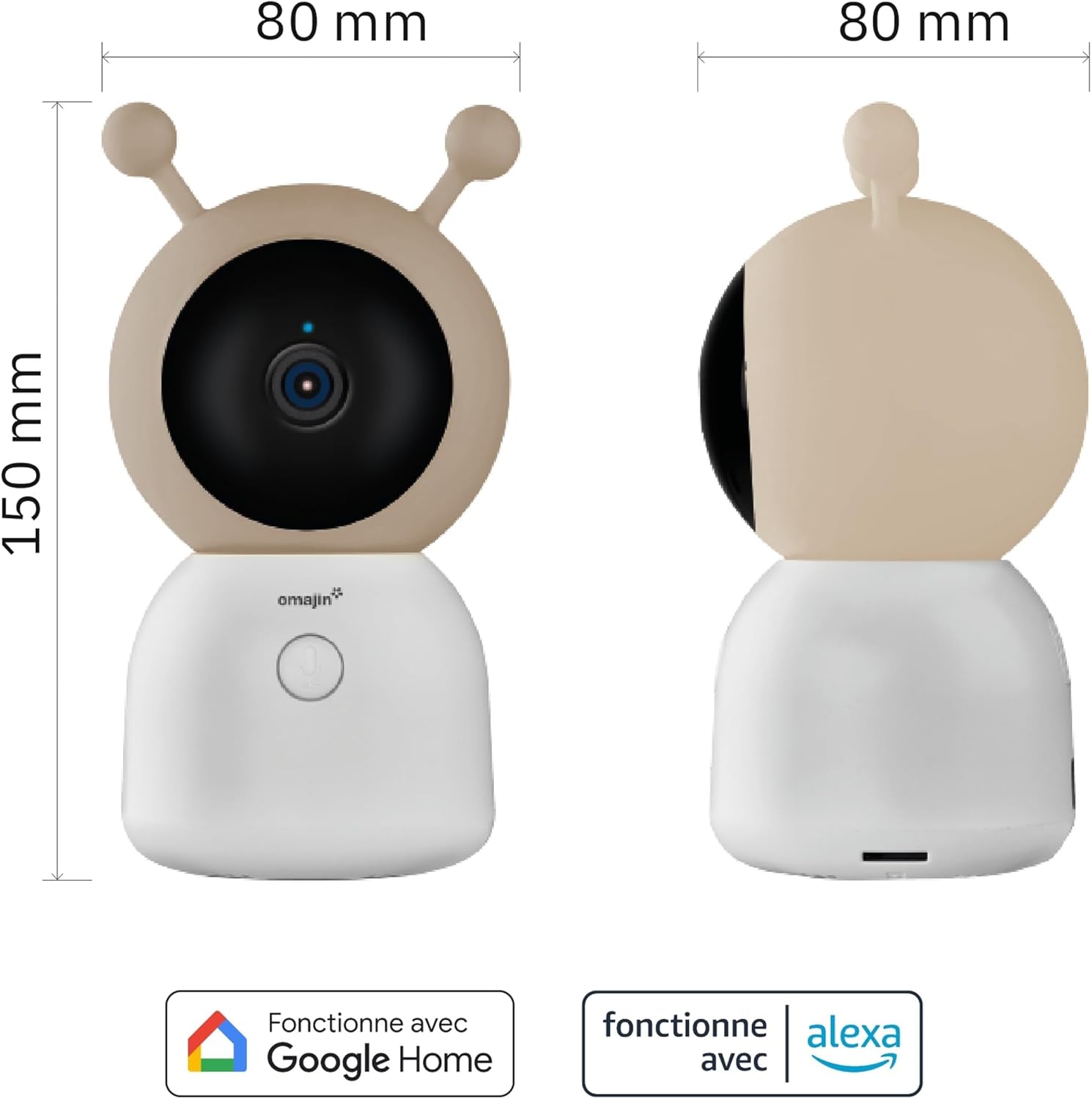 Thumbnail 4 de OMAJIN by Netatmo Smart Baby Monitor Camera 2K HD (OBC-01) : caméra 2K avec vision nocturne, détection des pleurs et audio bidirectionnel