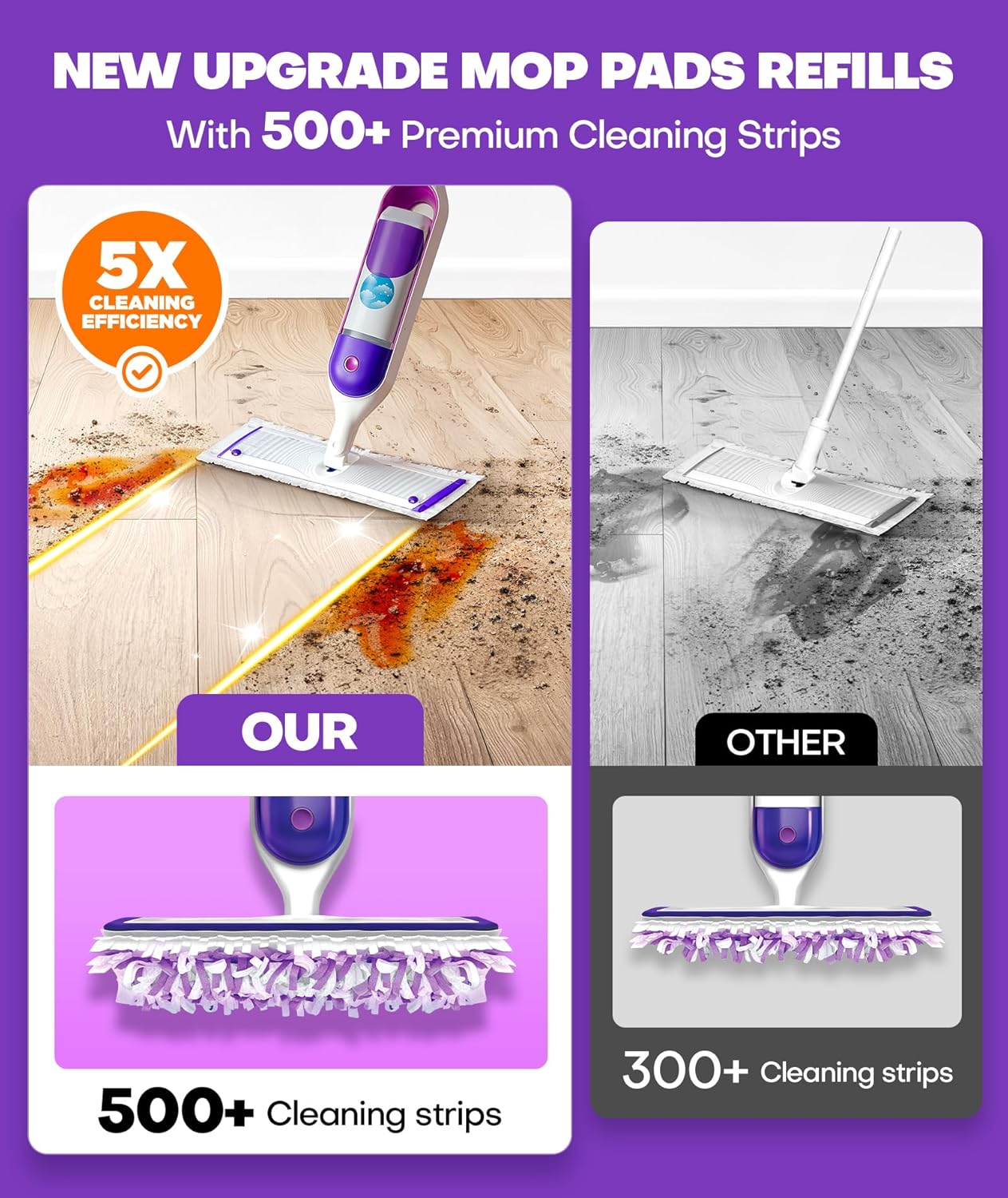 Detalle de 5X Cleaning Power Mop Refills for Swiffer Power Mop – 30 Count Disposable Pads for Multi-Surface Cleaning
