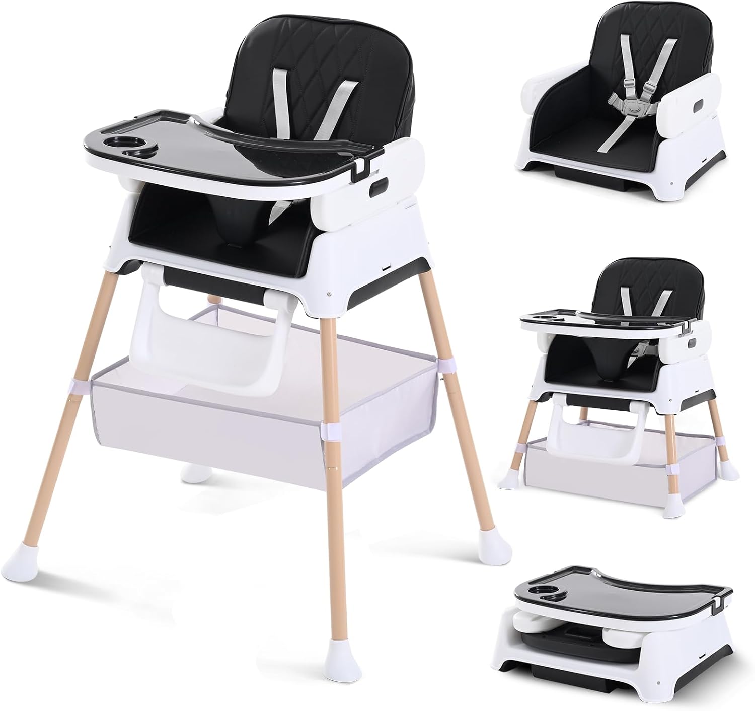 Detalle de Adjustable Convertible 3-in-1 Baby High Chair 6–36 months
