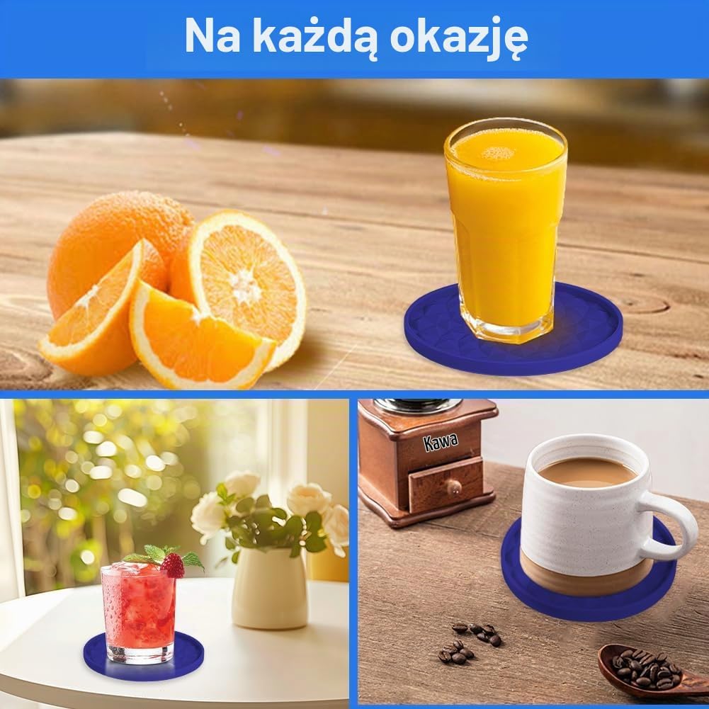 Thumbnail 5 de AUAUY silikonowe podstawki pod kubki, 10 cm, grube 0,71 cm, antypoślizgowe