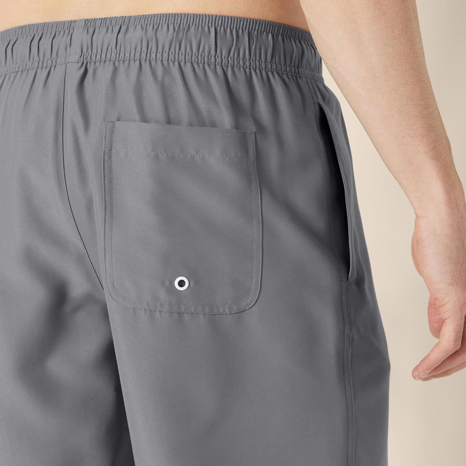Detalle de Amazon Essentials Men's 9" Swim Trunks with Mesh Lining, Pockets, Drawstring Closure