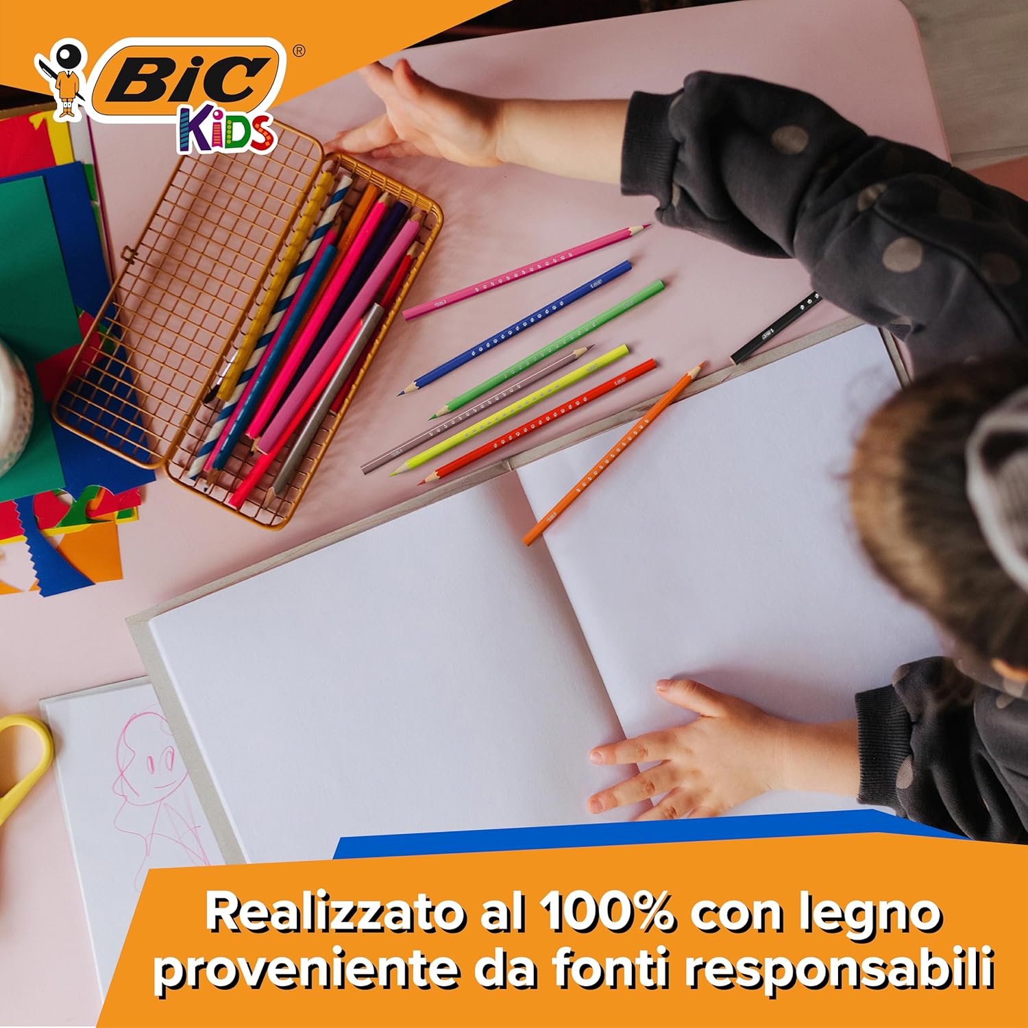 Thumbnail 4 de Matite per colorare BIC Kids Smooth 54 pezzi: legno proveniente da fonti responsabili, 54 tonalità per divertimento sicuro