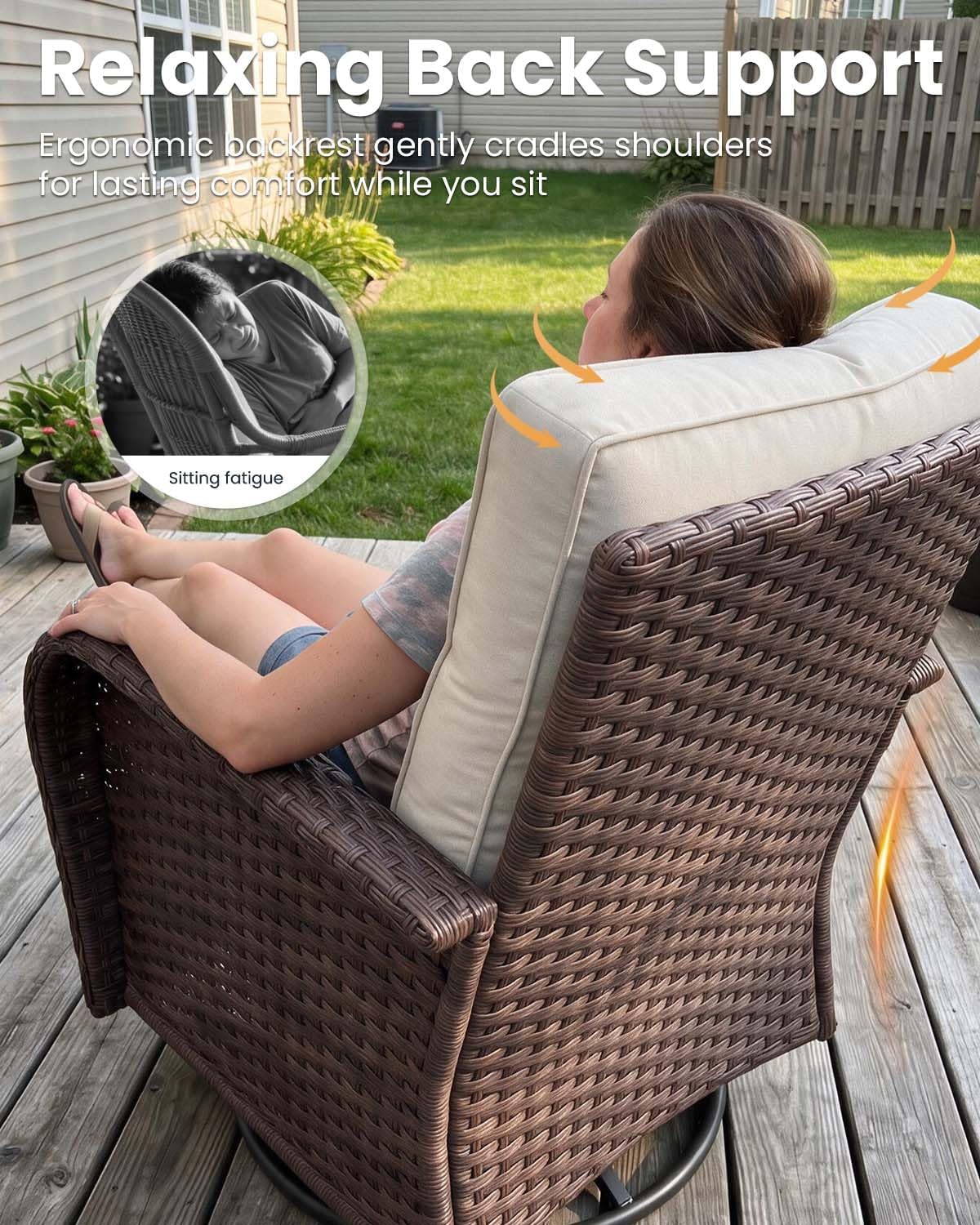 Detalle 1 de Vakollia Patio Furniture Set, Wicker Rattan