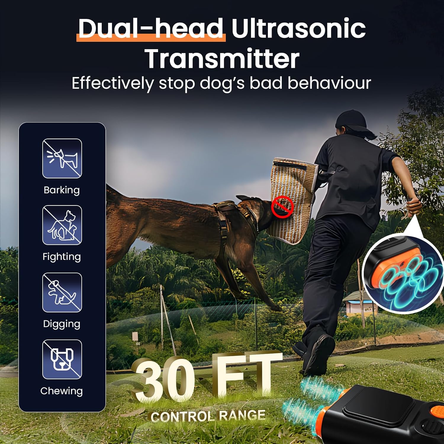Thumbnail 6 de Anti Barking Device with 4 Modes Ultrasonic Dog Repeller (Handheld, Rechargeable, Type-C)