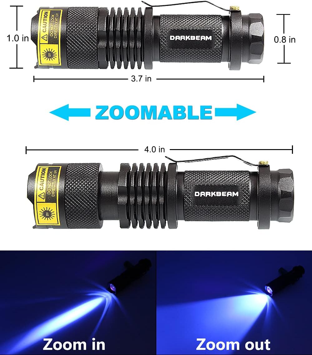 Detalle de DARKBEAM UV 365nm blacklight torch for spots