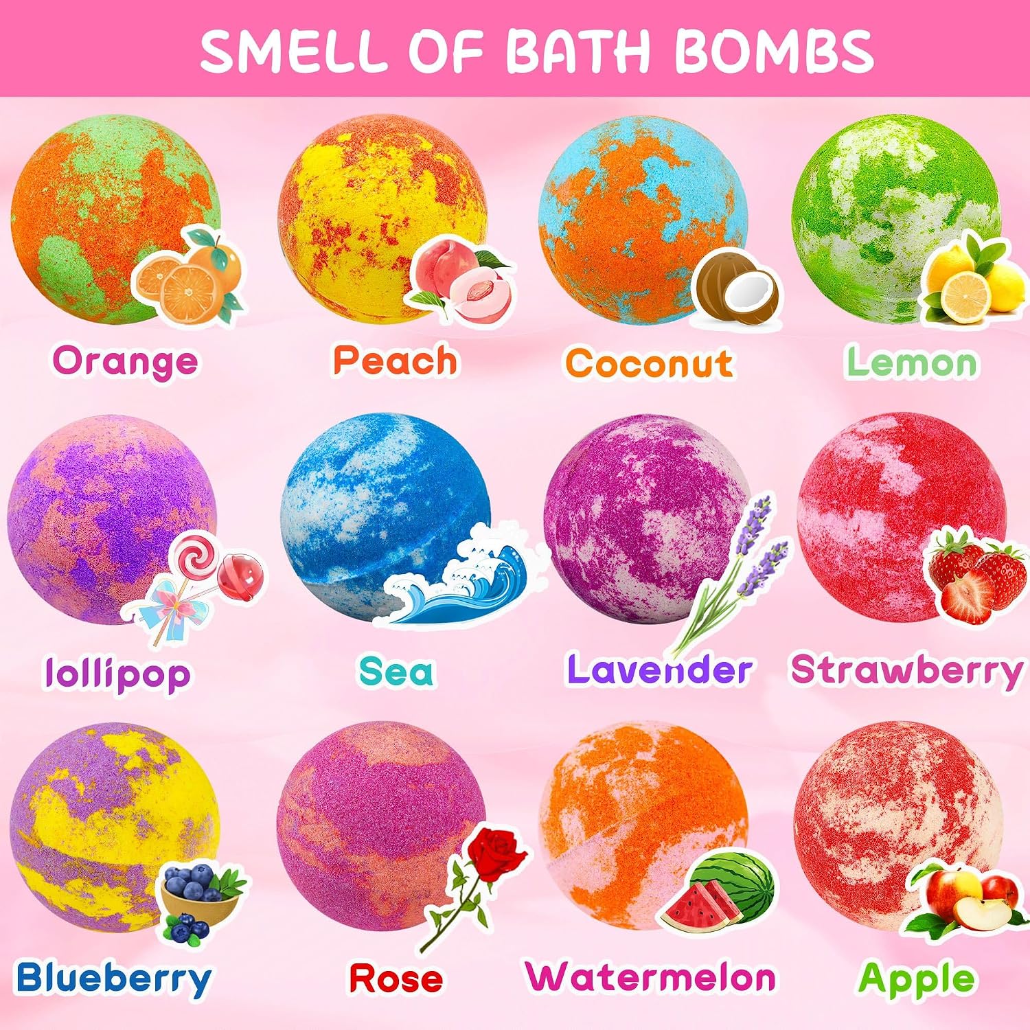 Detalle de Unicorn kids bath bombs 12 pack