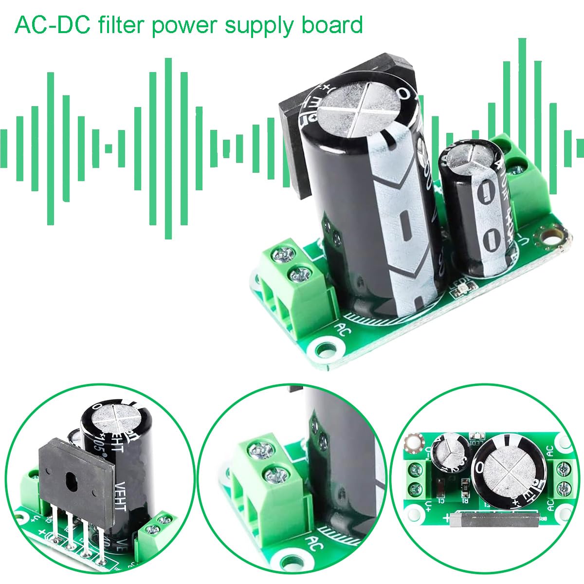 Detalle de Youmile 2-Pcs Single Power Module Rectifier Filter Board 3300uF 50V 8A
