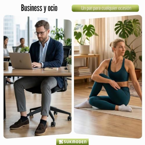Detalle de SukModen 12/24 Pares de Calcetines de Bambú para Hombre y Mujer – Transpirables, Antiodor y Duraderos