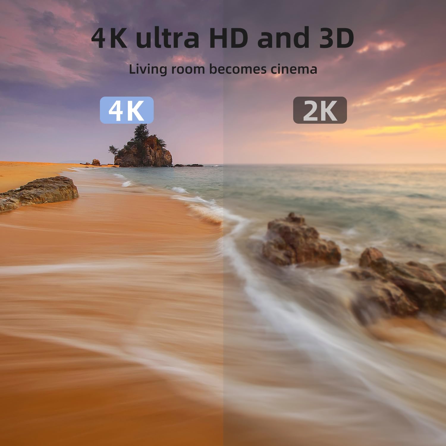 Thumbnail 4 de Looyotul 4K HDMI Cable 75ft Ultra High Speed HDMI 2.0 – 4K@60Hz, ARC, Gold-Plated, Nylon Shield