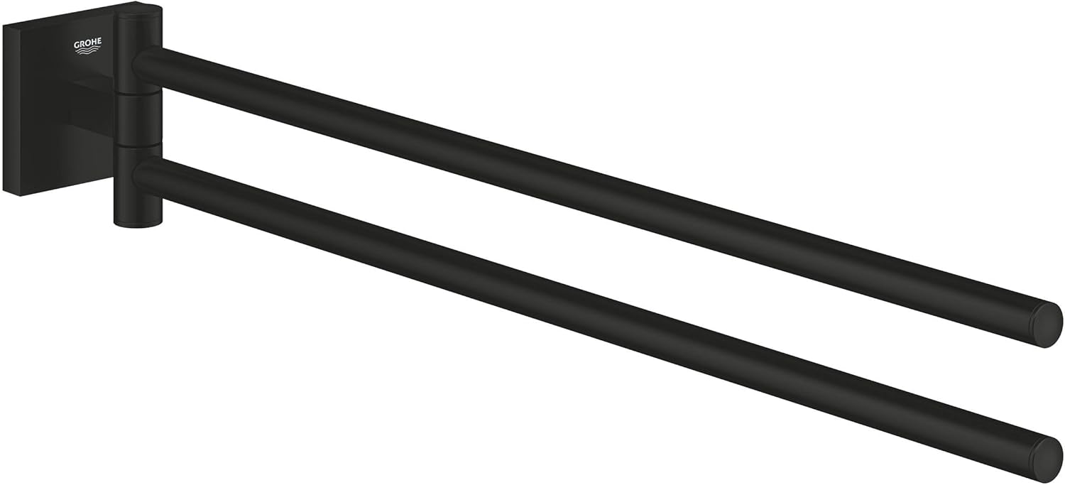 Detalle de GROHE Quickfix Start Cube Portasciugamani da Parete Nero Opaco, 438 mm