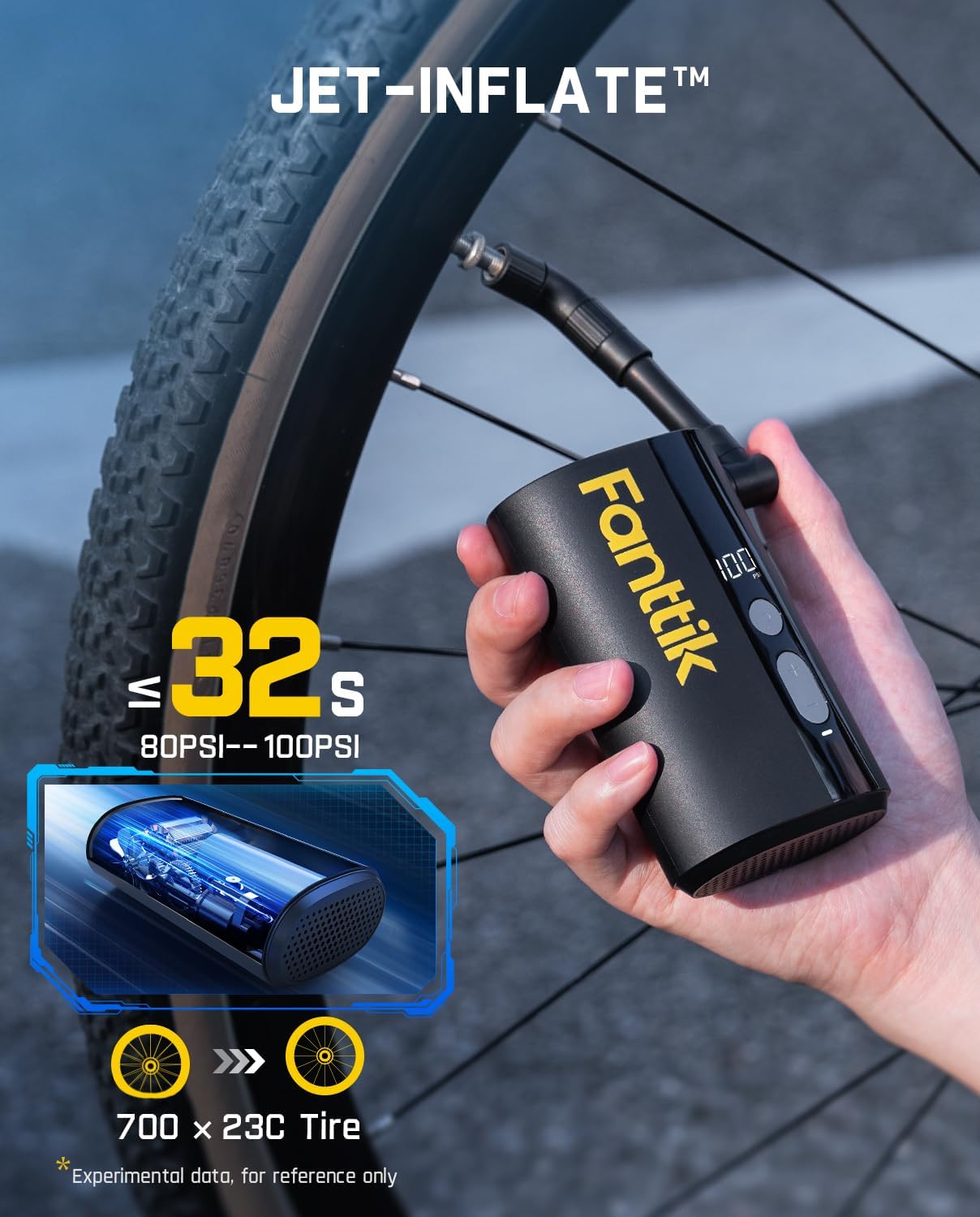 Thumbnail 3 de Fanttik X9 Ace Mini Bike Pump: 32s Fast Inflate with Auto Shutoff
