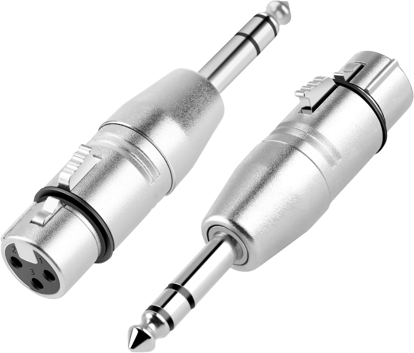 talNite XLR to 1/4 inch TRS Adapter (Balanced), 2-pack — XLR Female to TRS Jack