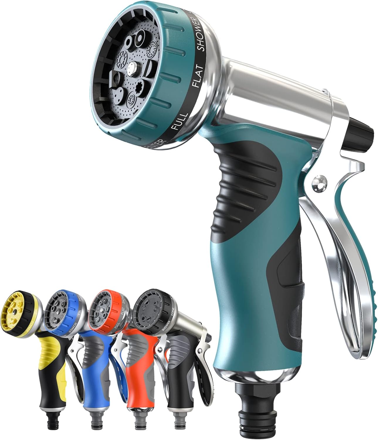 Detalle de Hose Pipe Spray Gun with 9 Adjustable Patterns — Heavy Duty Metal Garden Hose Nozzle (Lake Blue)