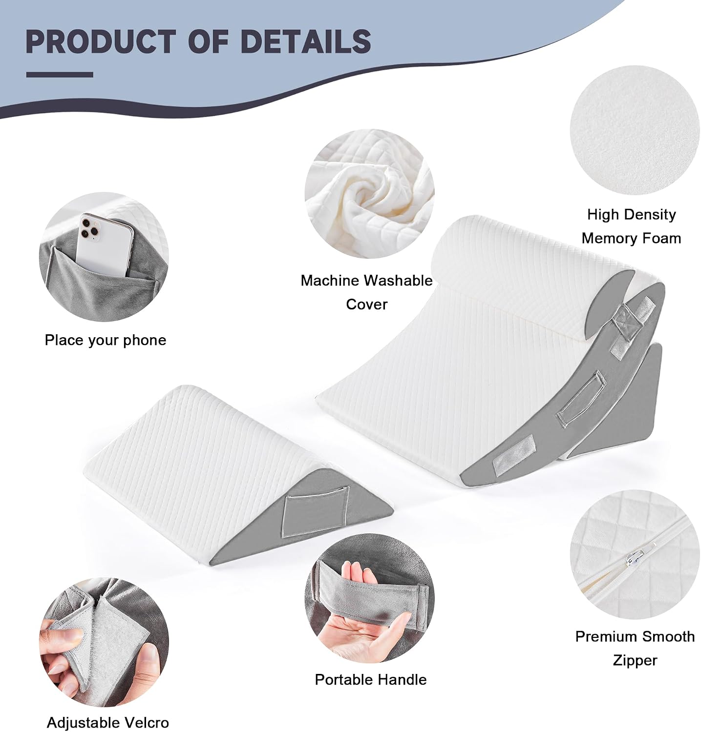 Detalle de Yojoker 4PCS Orthopedic Wedge Pillow Set