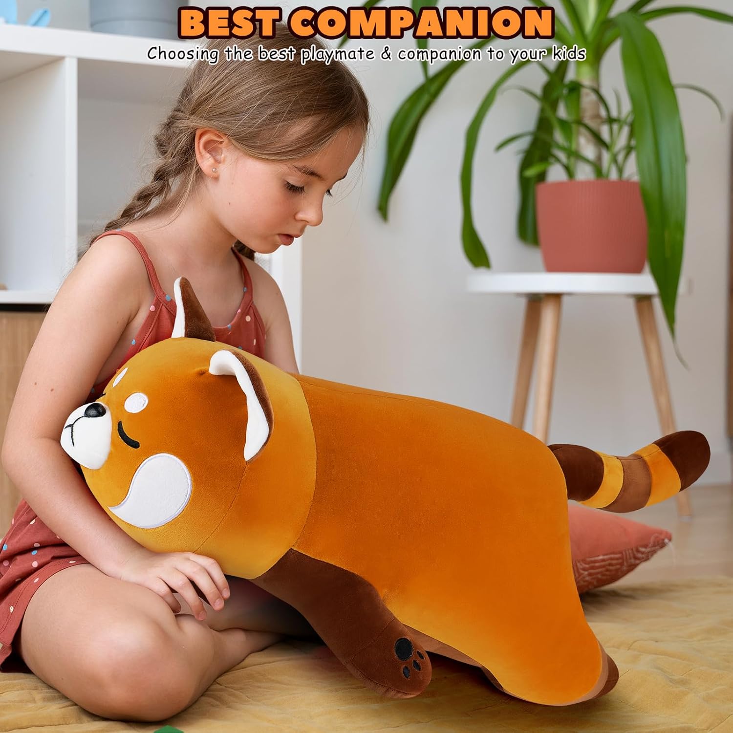 Detalle de Red Panda Plush Toy 29.9 Inch – Giant Soft Pillow & Cuddly Cushion