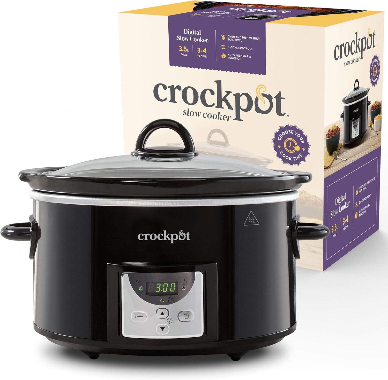 Detalle 2 de Crock-Pot CSC113X slowcooker 3,5 liter met timer, zwart