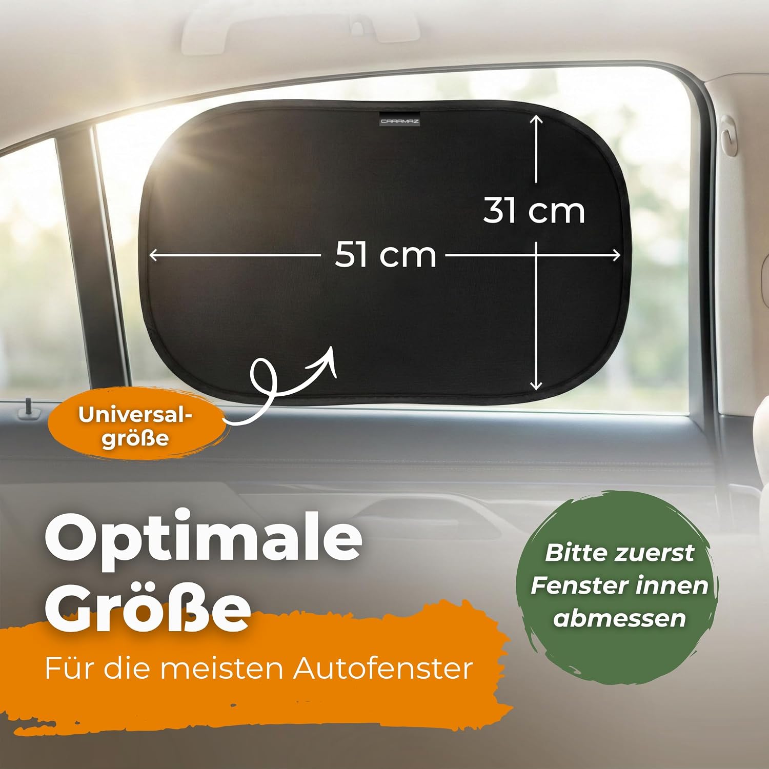 Thumbnail 4 de CARAMAZ Sonnenschutz Auto Baby mit UV Schutz – Opti-Dark GSM100+ Verdunklung 51x31 cm, 2 Stück