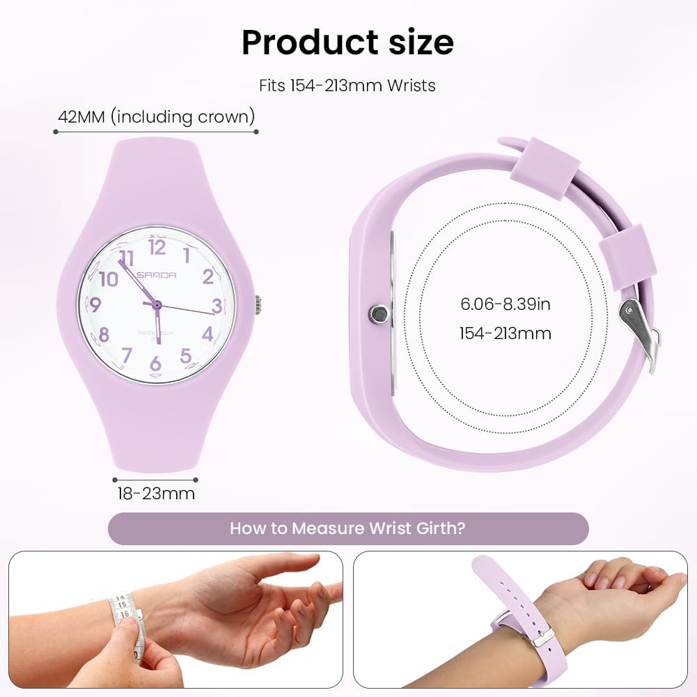 Detalle 2 de AOOSU Montre Femme Silicone Grand Cadran