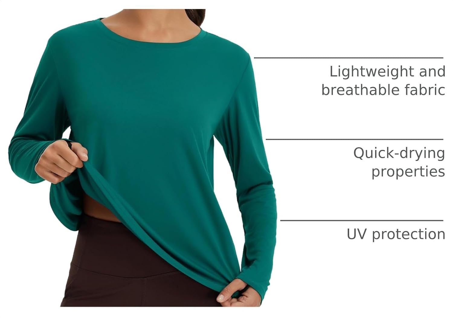 Detalle 2 de baleaf Women's Long Sleeve Workout Top UPF 50+