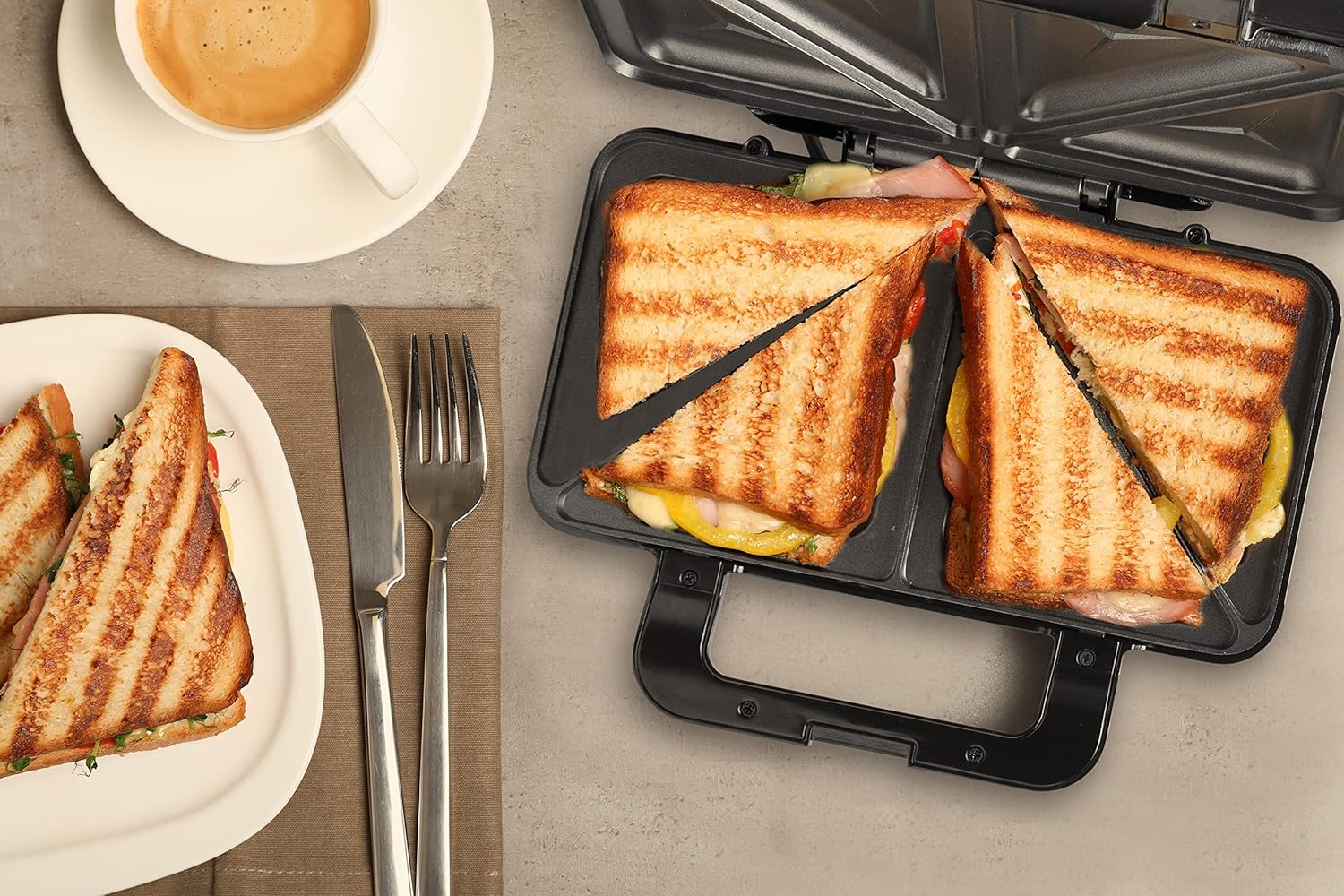 Thumbnail 3 de Bestron XL Sandwichmaker für 2 Sandwiches (900 W) mit Antihaftbeschichtung