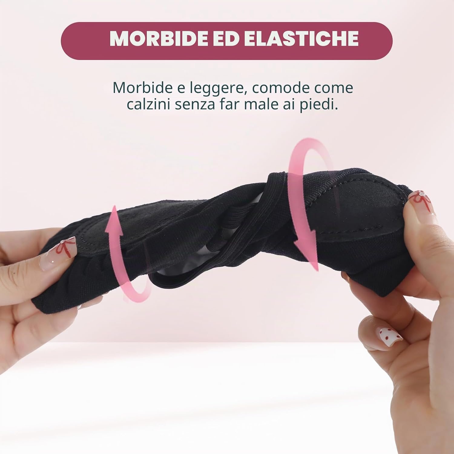 Detalle de Uniuni Scarpette Danza Classica Bambina: Scarpe da Balletto in Tela con Suola in Cuoio