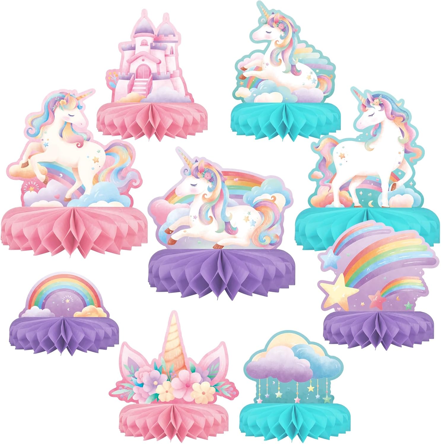 Detalle de Unicorn Birthday Party Supplies Set ๐