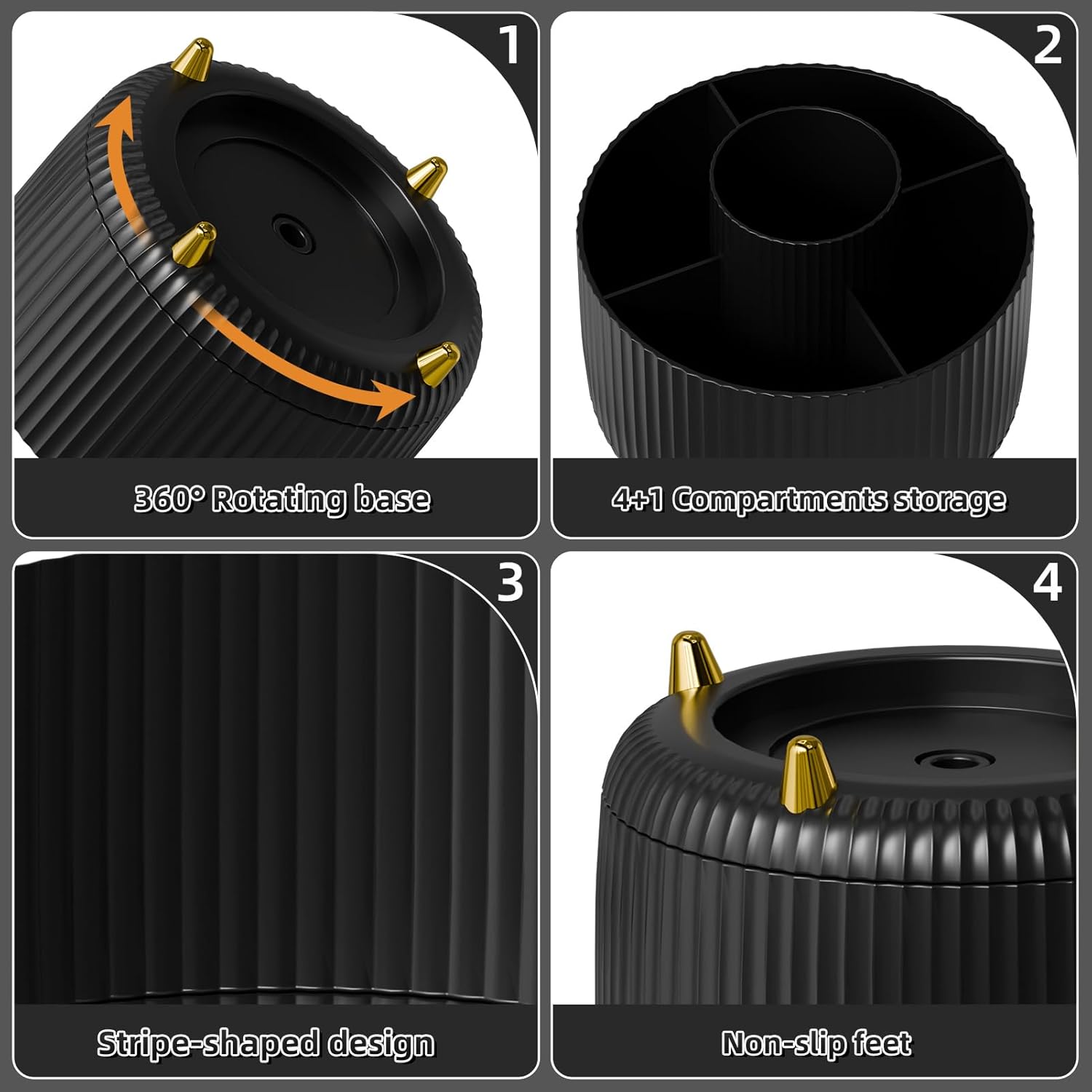 Thumbnail 3 de Marbrasse Desk Organiser 5‑compartment 360°