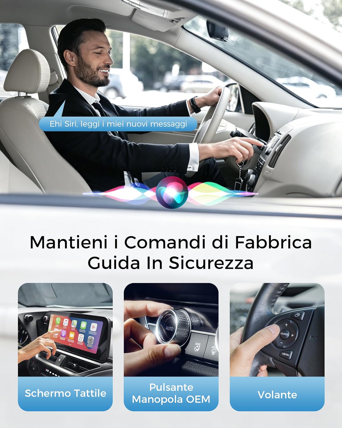 Detalle de WityEye Adattatore CarPlay Wireless: CarPlay wireless stabile per iPhone, facile da usare