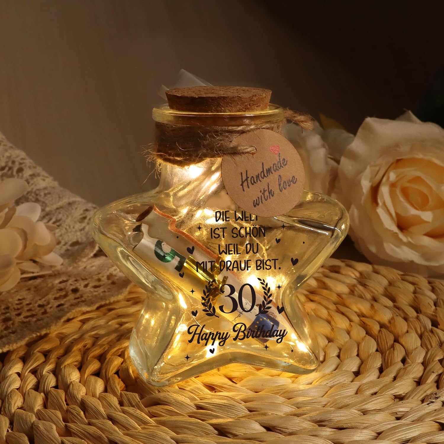 Detalle de Giftota 30 Geburtstag LED Flaschenlicht Sternform
