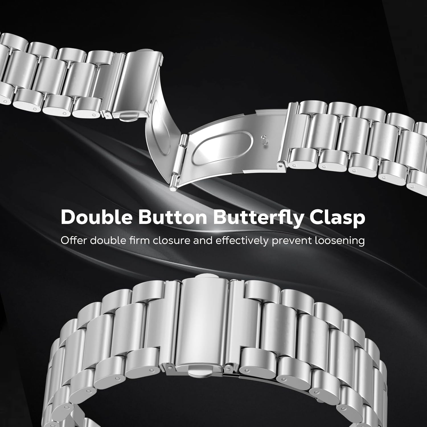 Thumbnail 3 de MoKo metal strap compatible with Samsung Galaxy Watch 8 40mm/44mm & Galaxy Watch 8 Classic 46mm (no-gap stainless steel band)