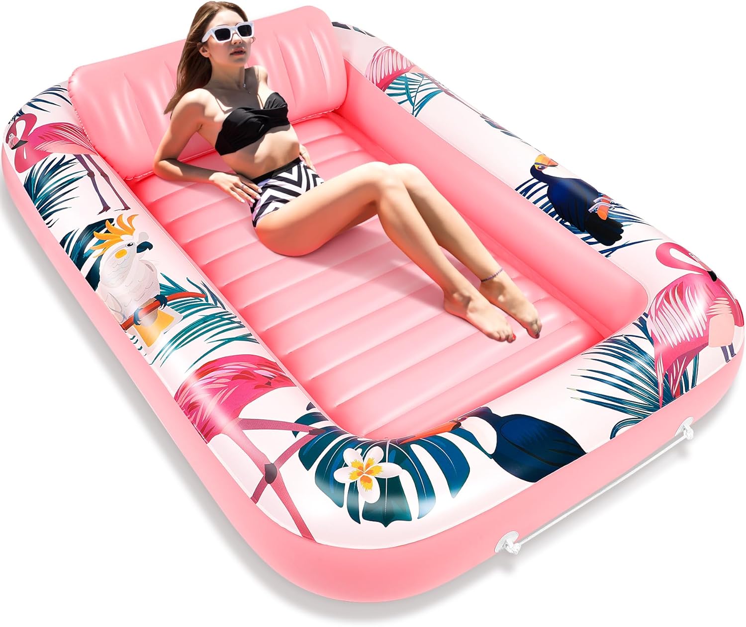 Detalle de Subtail Materassino Mare Piscina - Stile Tropicale con Schienale e Cuscino Rimovibile