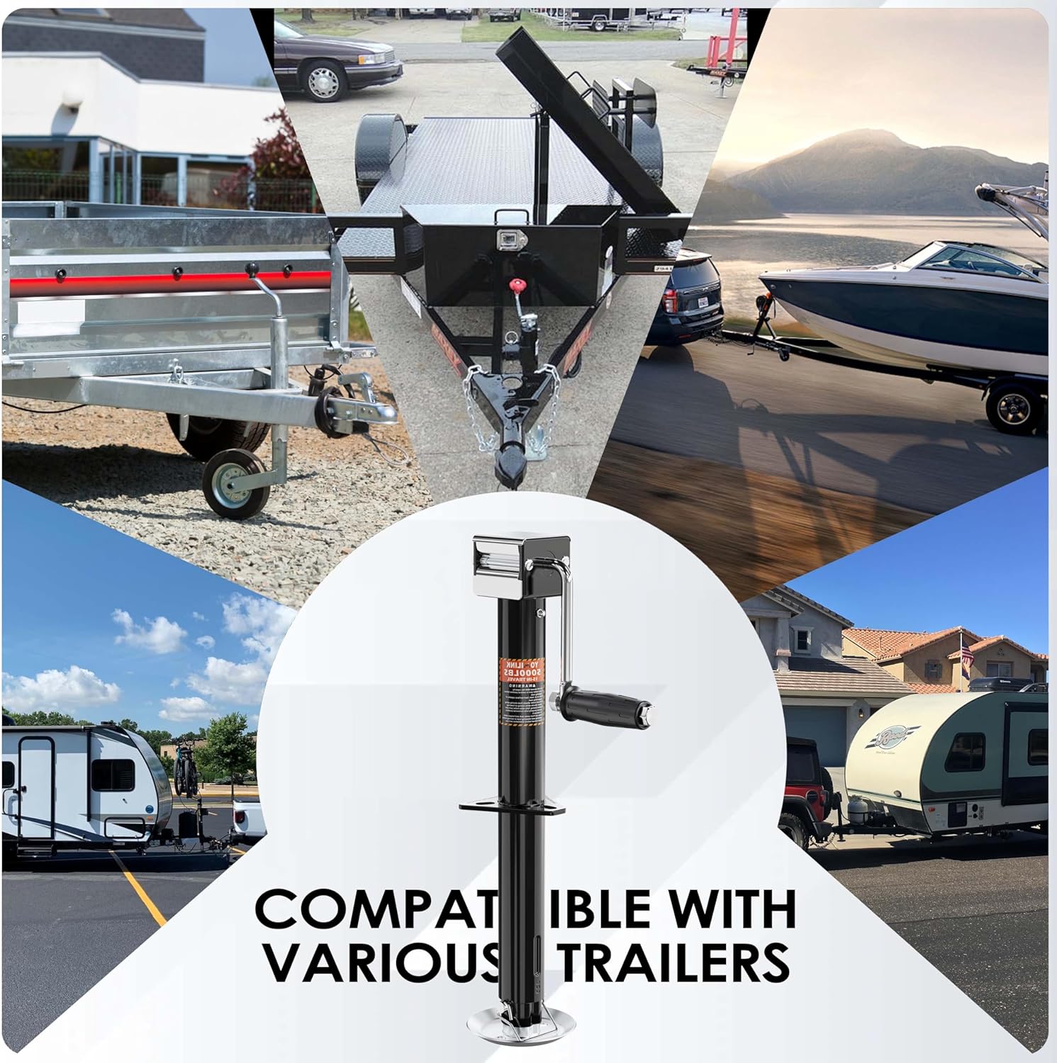 Thumbnail 4 de YOMILINK 5000 lbs A-Frame Trailer Jack 15" Lift