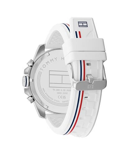 Detalle de Tommy Hilfiger Orologio Analogico Multifunzionale da Uomo con Cinturino in Silicone e SottQuadranti: stile sportivo e precisione