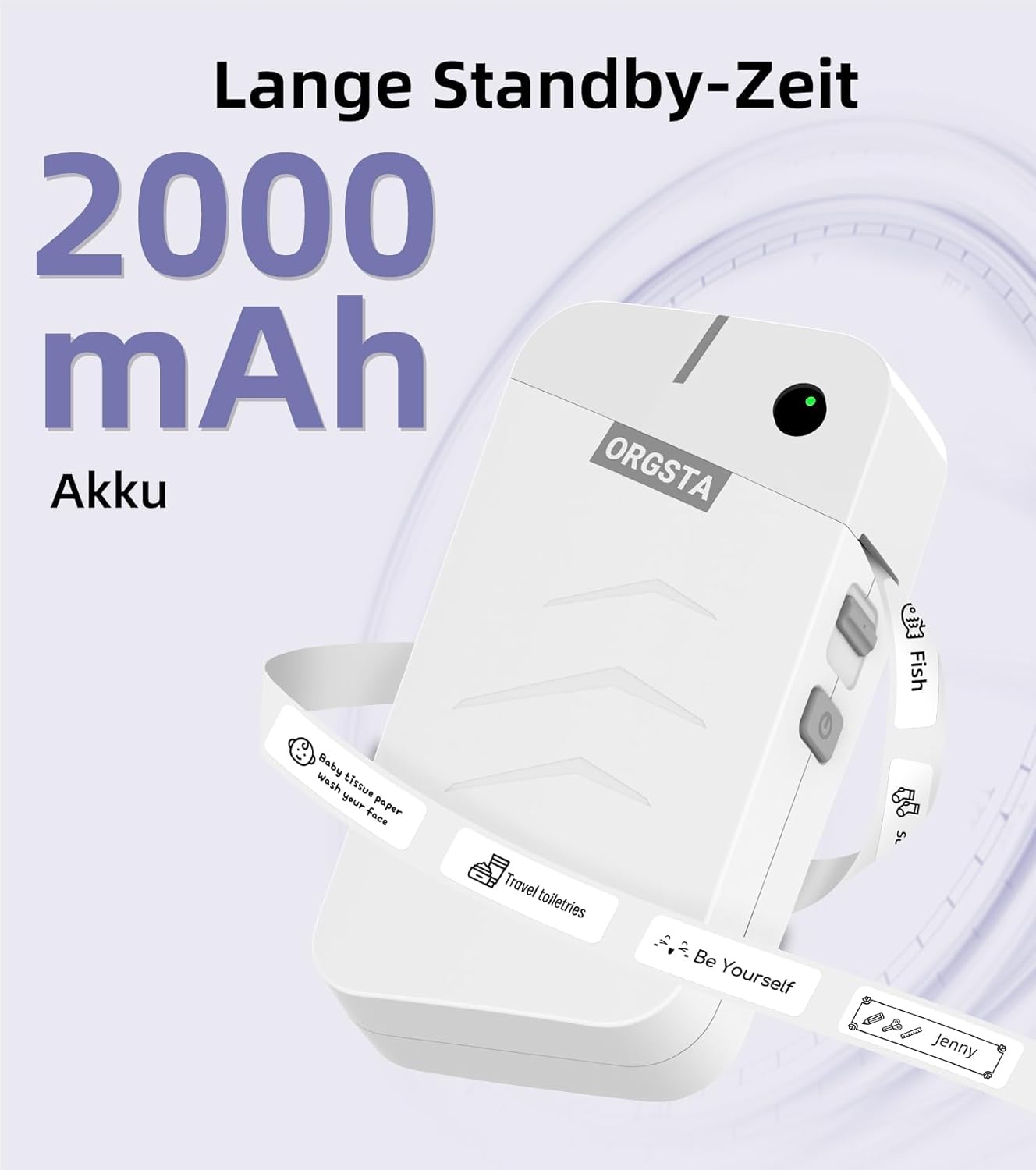 Thumbnail 1 de ORGSTA S001 Etikettendrucker mit Bluetooth für selbstklebende Etiketten – mobil, sofort druckbereit