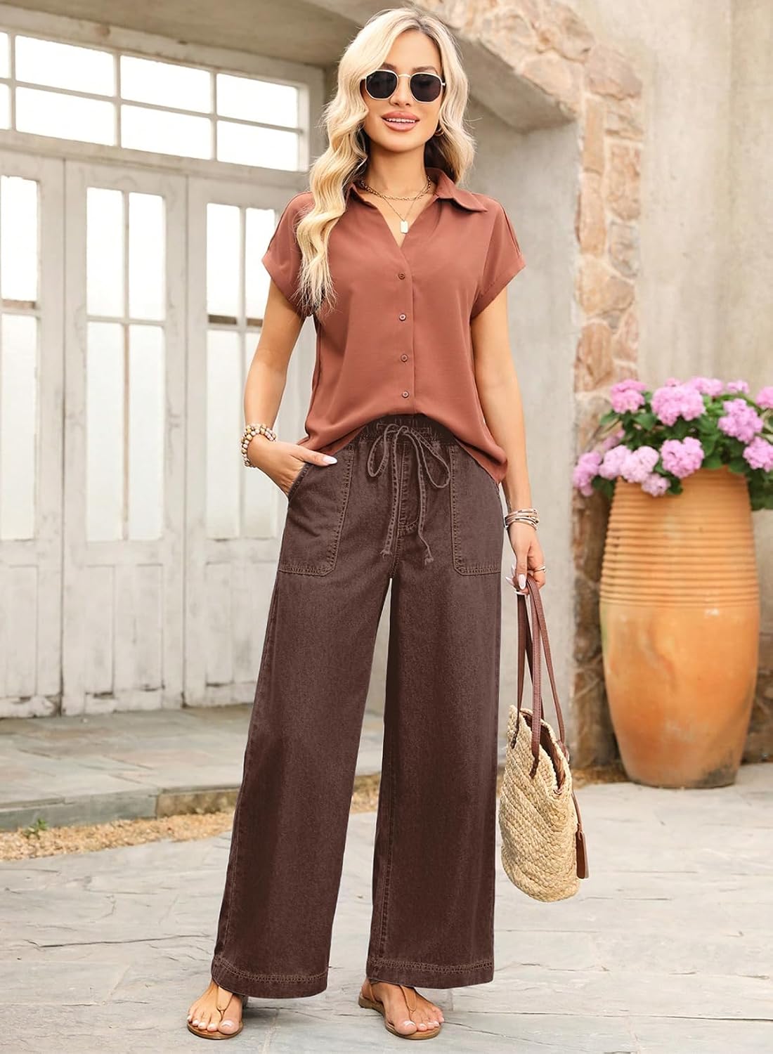 Thumbnail 4 de SHEWIN Women's Jeans with Drawstring Waist