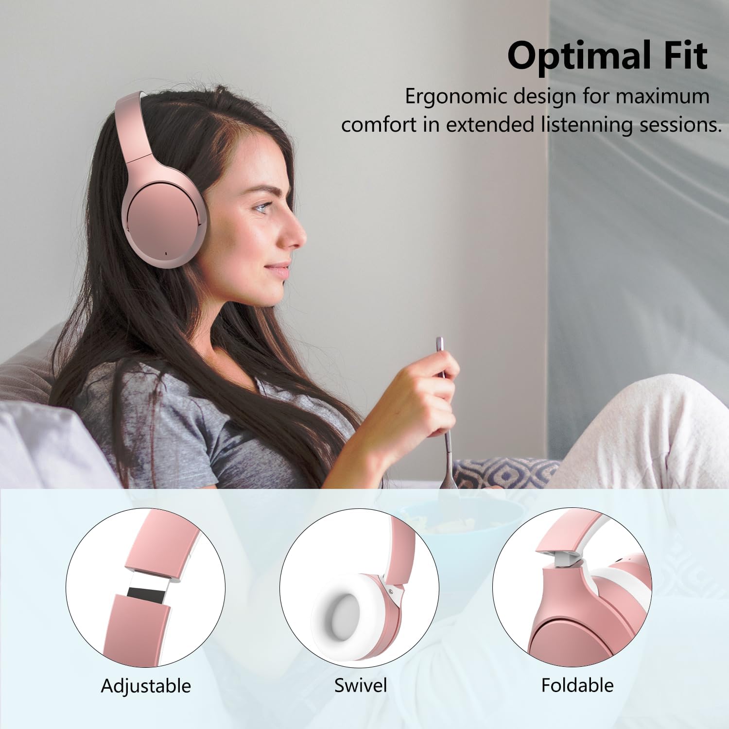 Detalle 2 de Wireless Headphones Over Ear 40H playtime