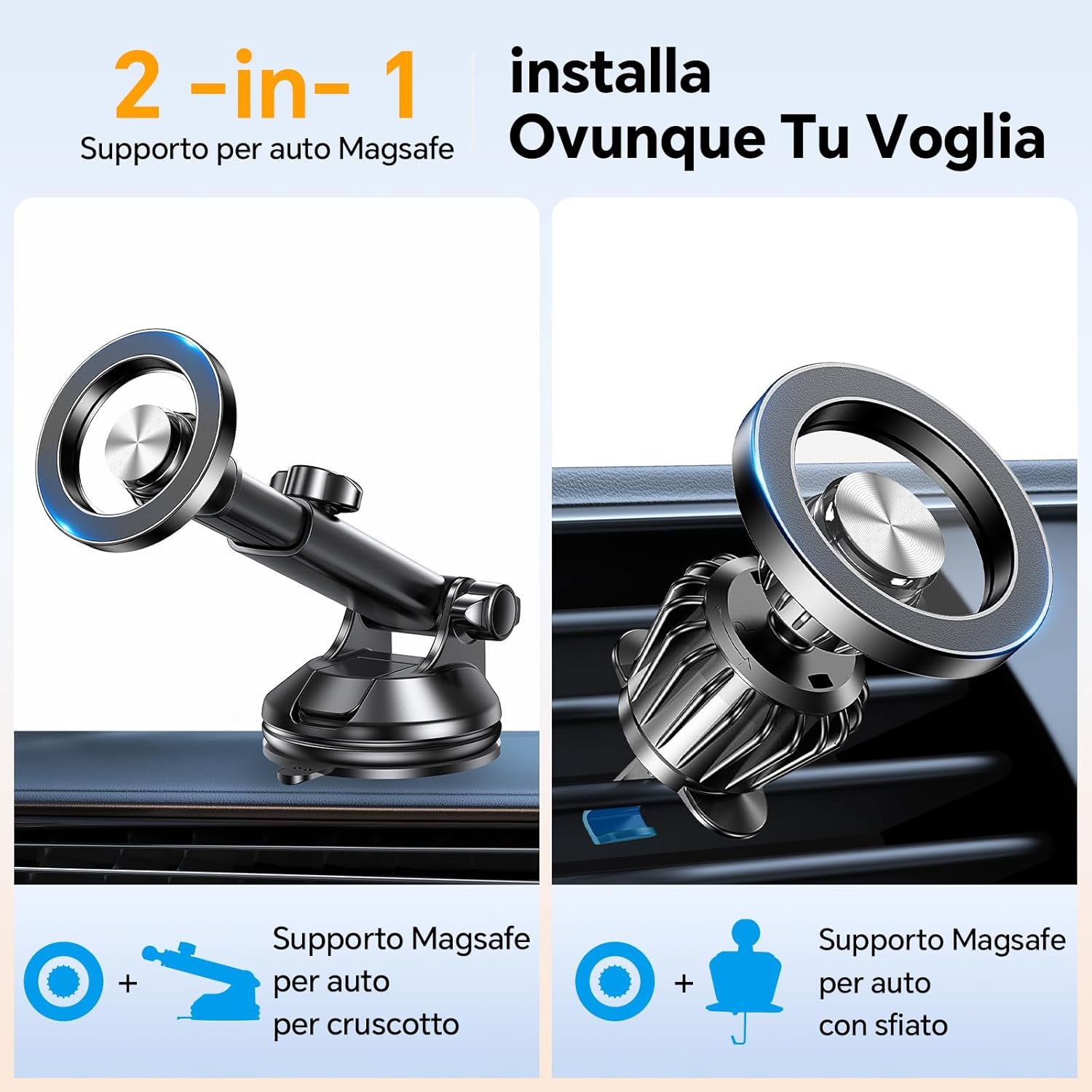 Thumbnail 1 de Coolpow Supporto Telefono Auto per MagSafe con magnete 20x N55 e rotazione 360°