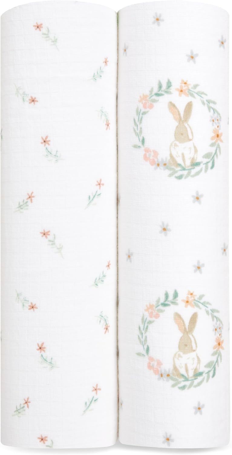 Detalle de aden + anais essentials SWADAEESWC20029 おくるみ 2枚セット 112×112cm モスリンコットン