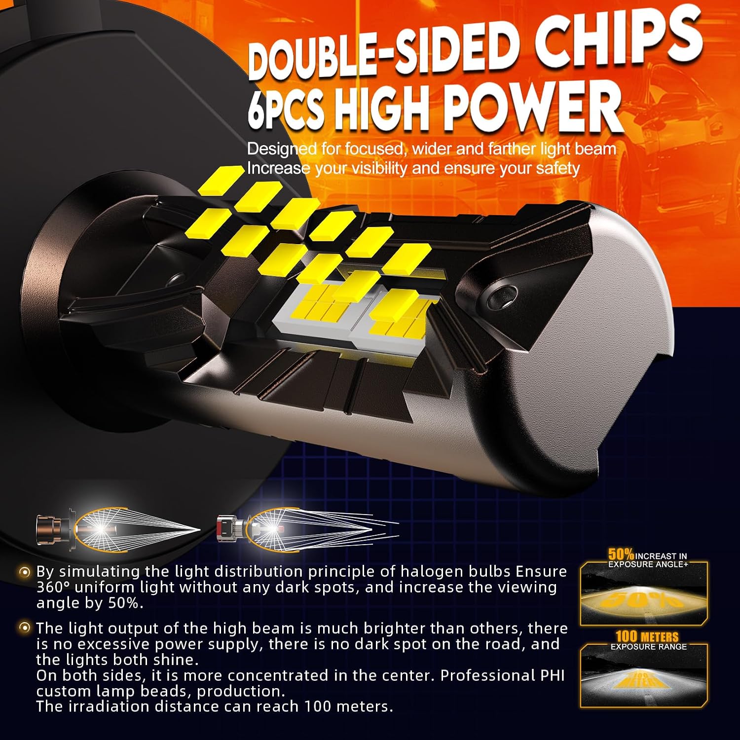 Detalle 2 de WAIXINGREN H4 26000LM LED Headlight Bulbs