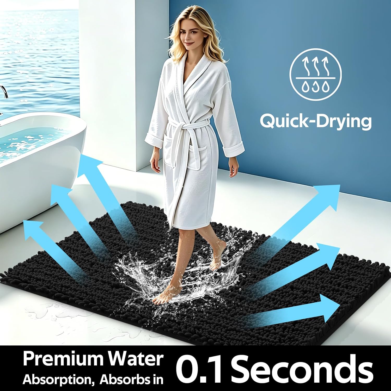 Thumbnail 3 de ACCUMTEK Upgrade Extra Large Bathroom Rug Set ⚙