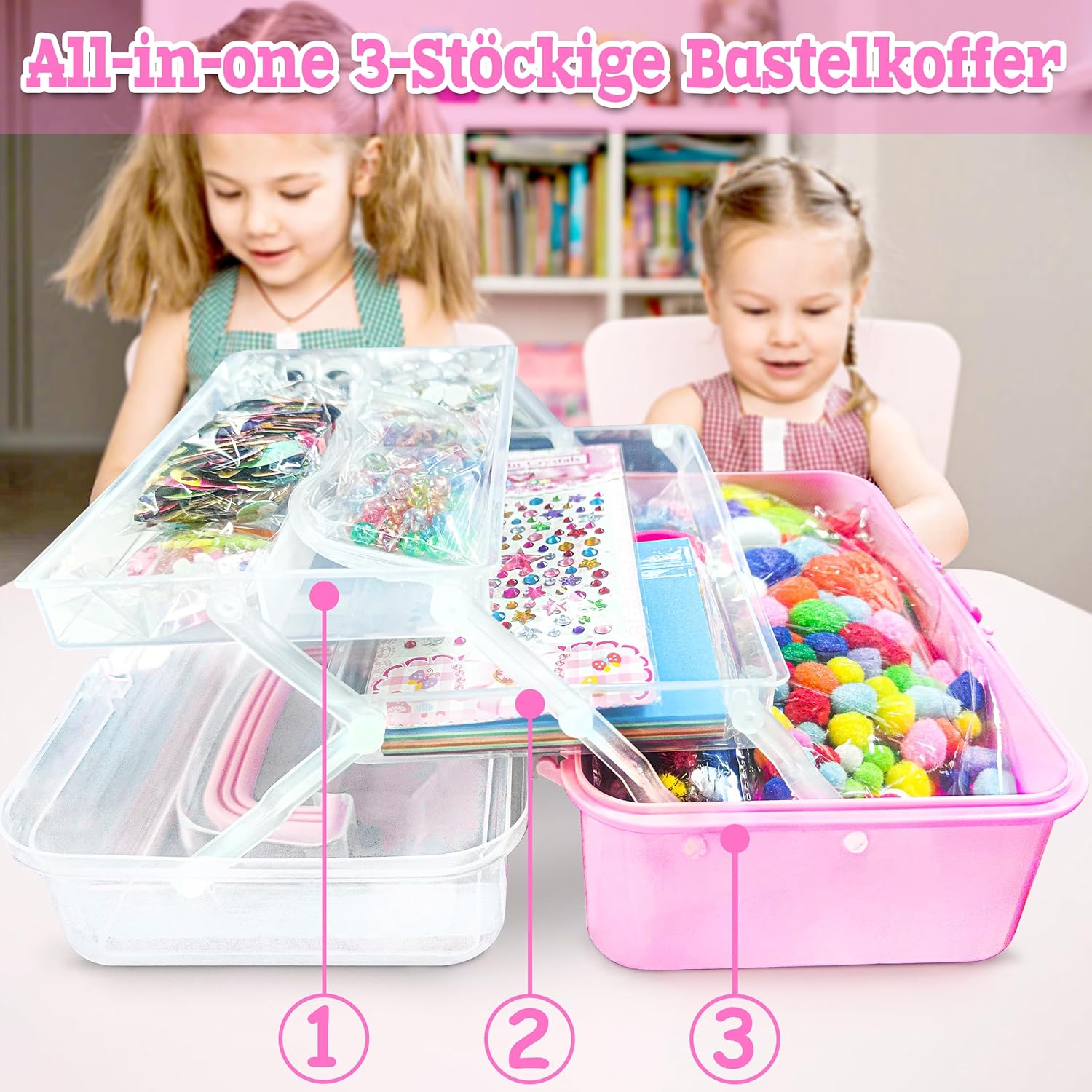 Detalle 2 de LINAYE 3000+ Bastelset Kinder Rosa
