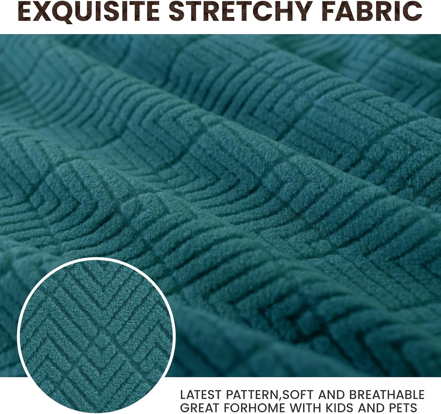 Detalle 2 de YSTELLAA Copri testata letto matrimoniale elasticizzata, 200 cm, verde scuro